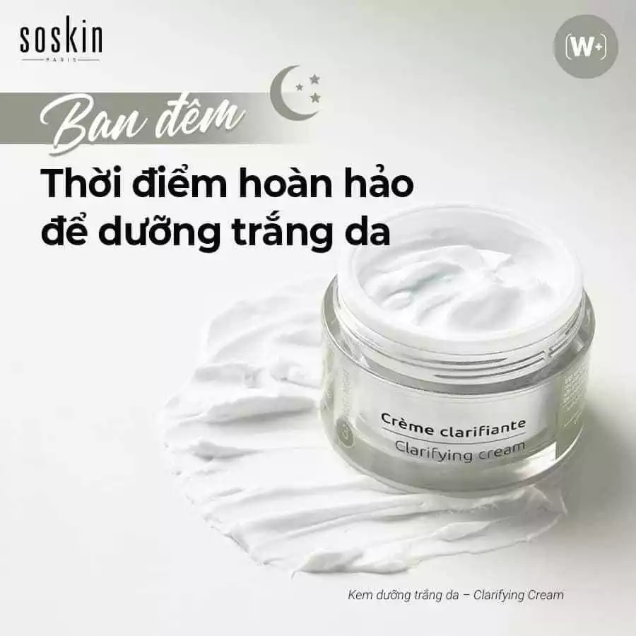 Kem Dưỡng Trắng Da Ngăn Ngừa Thâm Nám Chuyên Sâu Ban Đêm Soskin Clarifying Cream 50ml