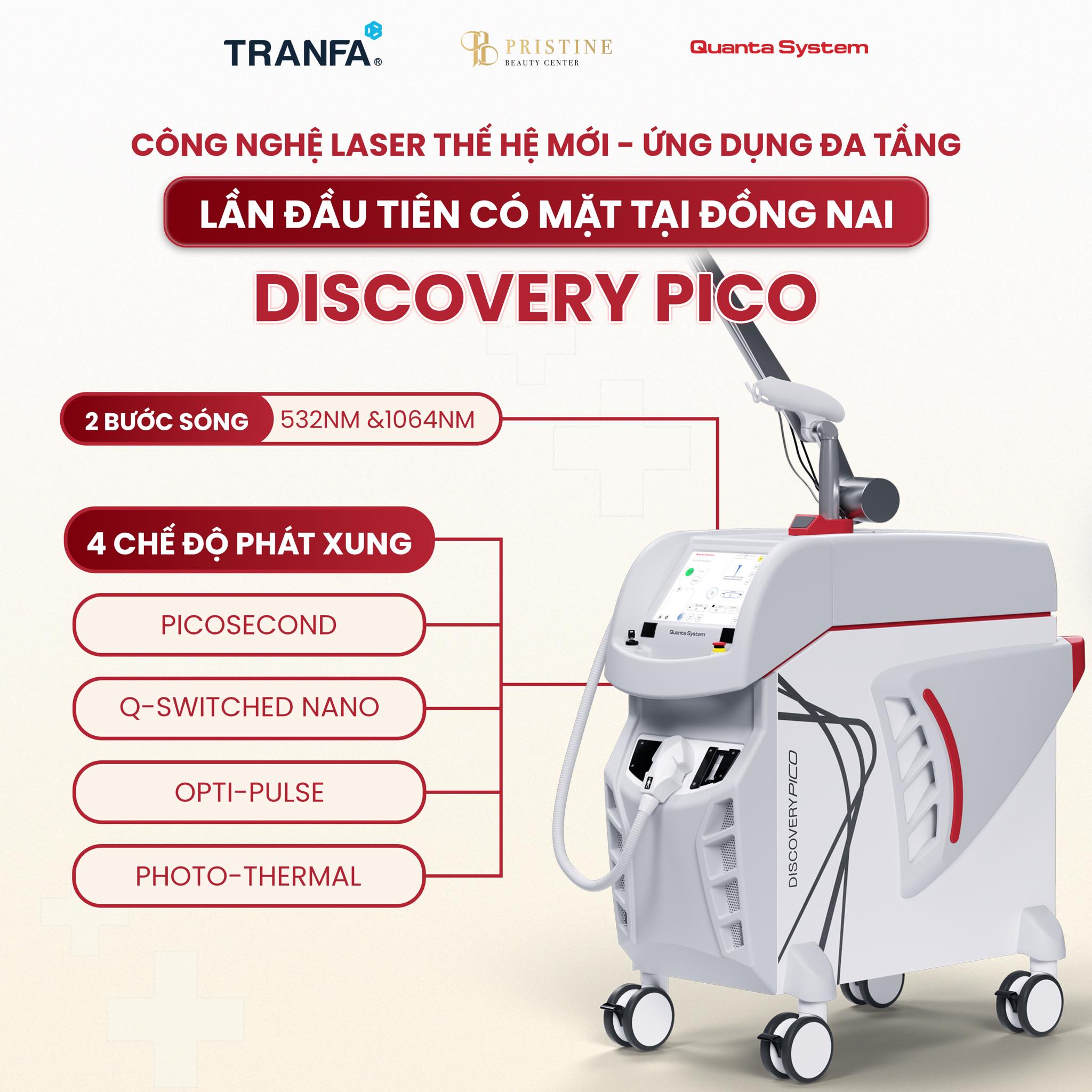 Pristine Beauty Center là đơn vị tiên phong ứng dụng thành công công nghệ Laser Discovery Pico hiện đại