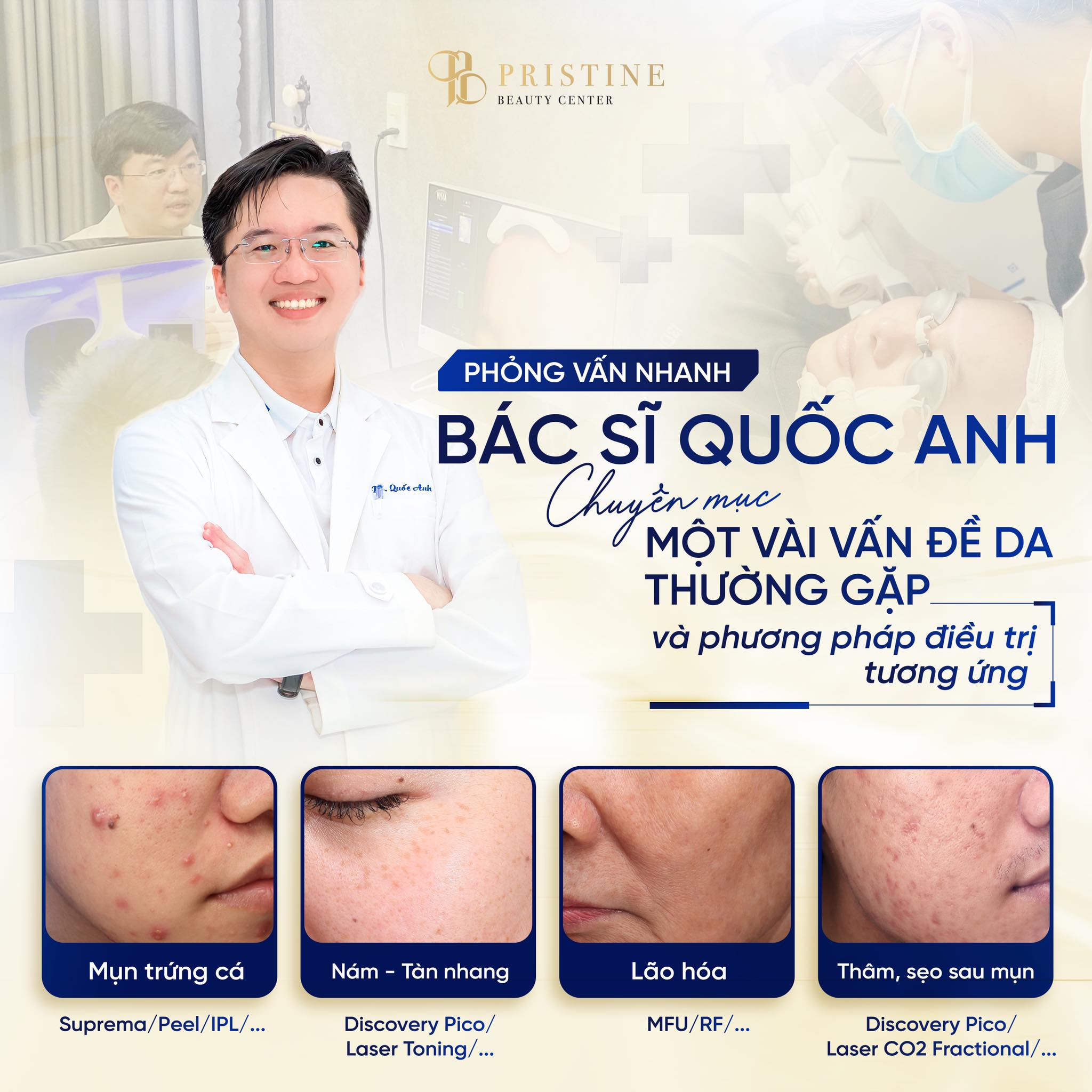 Bác sĩ tư vấn hướng điều trị kết hợp chăm sóc da phù hợp