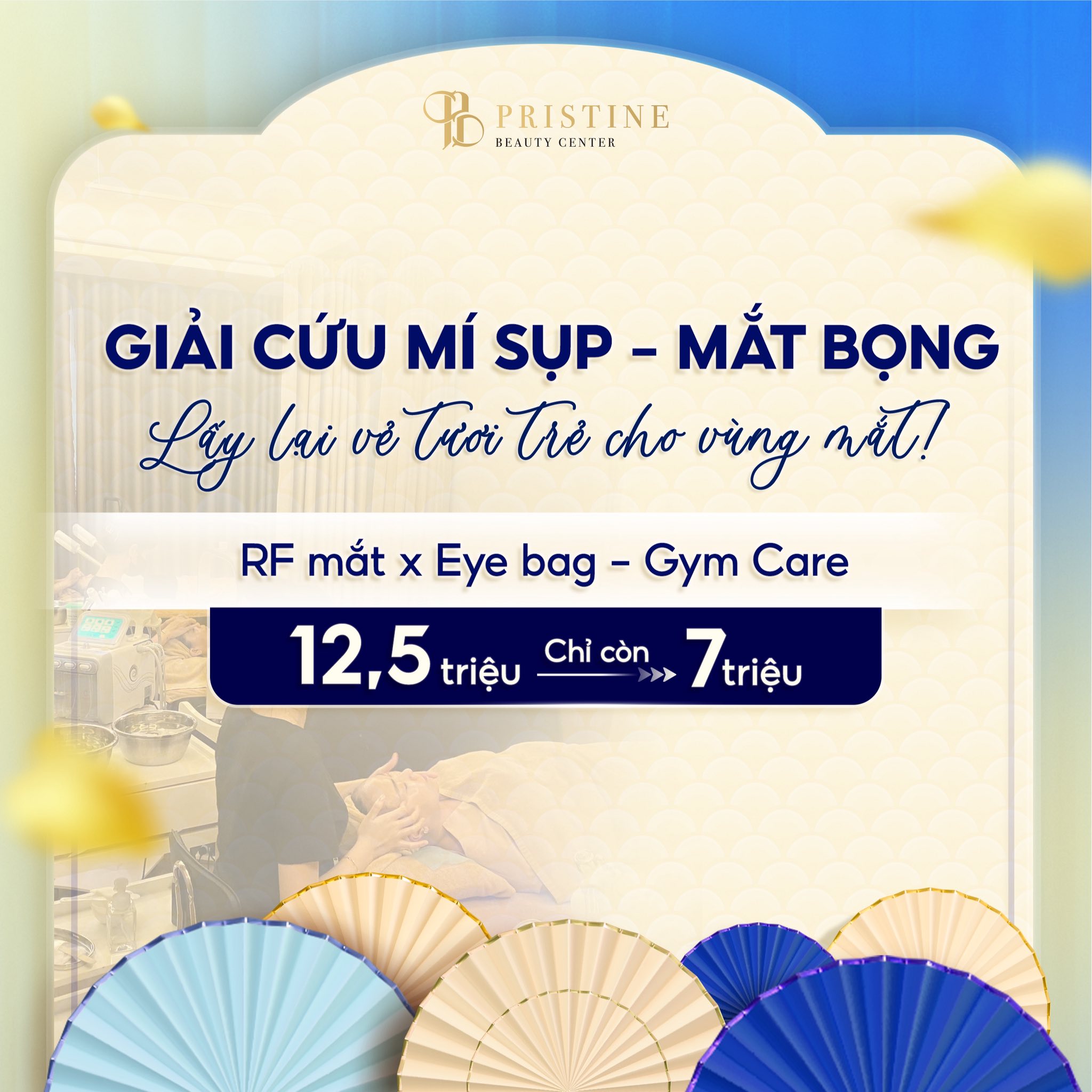 Trẻ hóa mắt không phẫu thuật - Giải cứu mí sụp, mắt bọng tại Pristine Beauty Center 5 Ưu đãi gói combo trẻ hoá mắt không phẫu thuật tại Pristine Beauty Center