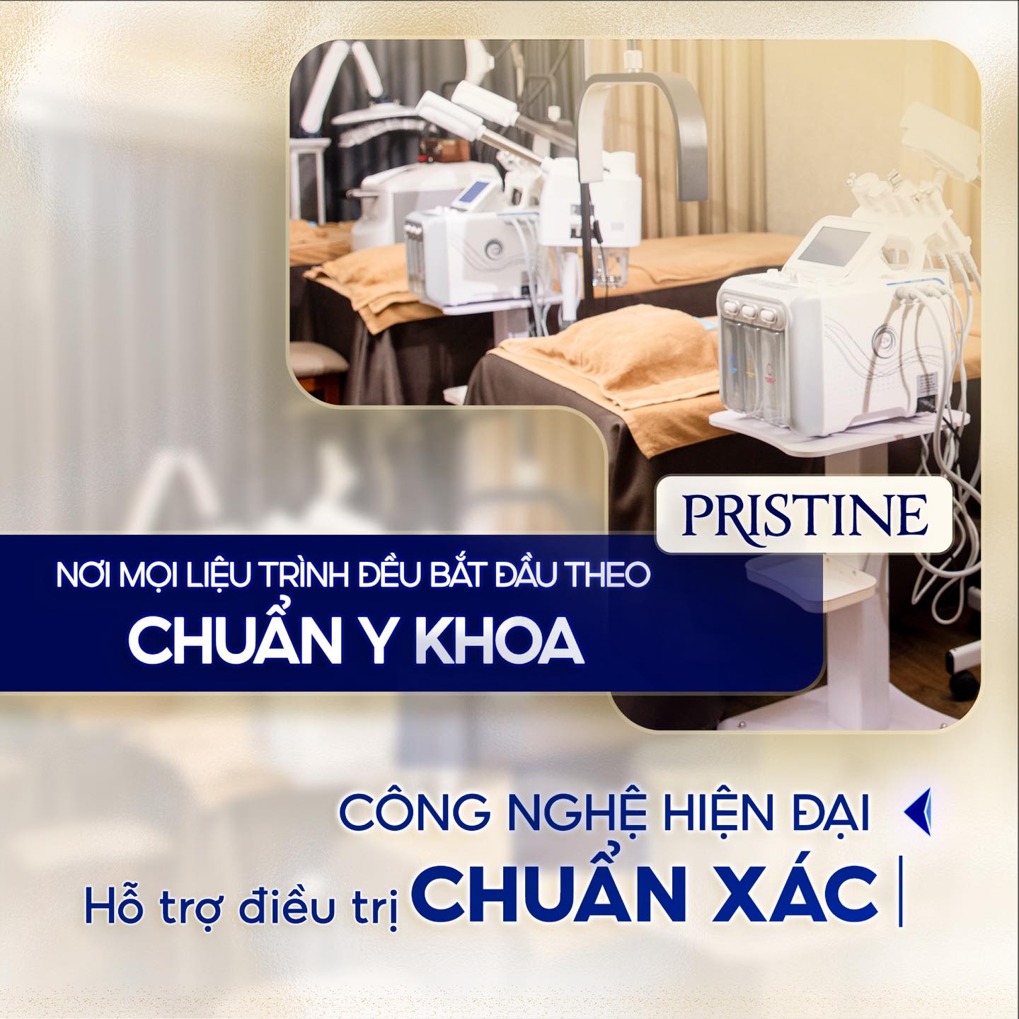 Không gian điều trị sạch đẹp, máy móc hiện đại tại Pristine
